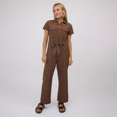 City Jumpsuit, Brown/Black Windowpane