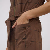 City Jumpsuit, Brown/Black Windowpane
