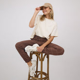 Destination Joggers, Brown/Cream Windowpane