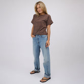 Boss Tee, Brown/Black Windowpane