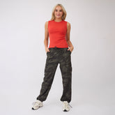 Drawcord Cargo Pants, Camo