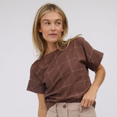 Boss Tee, Brown/Cream Windowpane