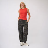 Drawcord Cargo Pants, Camo