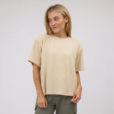 Perfect Oversized Ribbed Tee, Cream