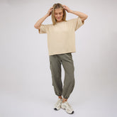 Perfect Oversized Ribbed Tee, Cream