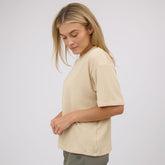 Perfect Oversized Ribbed Tee, Cream