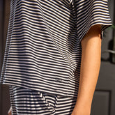 Perfect Oversized Tee, Black Stripe