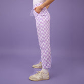 Disney Audrey Wide Leg Pants, Purple Check