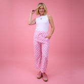Disney Audrey Wide Leg Pants, Pink Check
