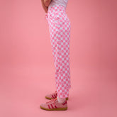 Disney Audrey Wide Leg Pants, Pink Check