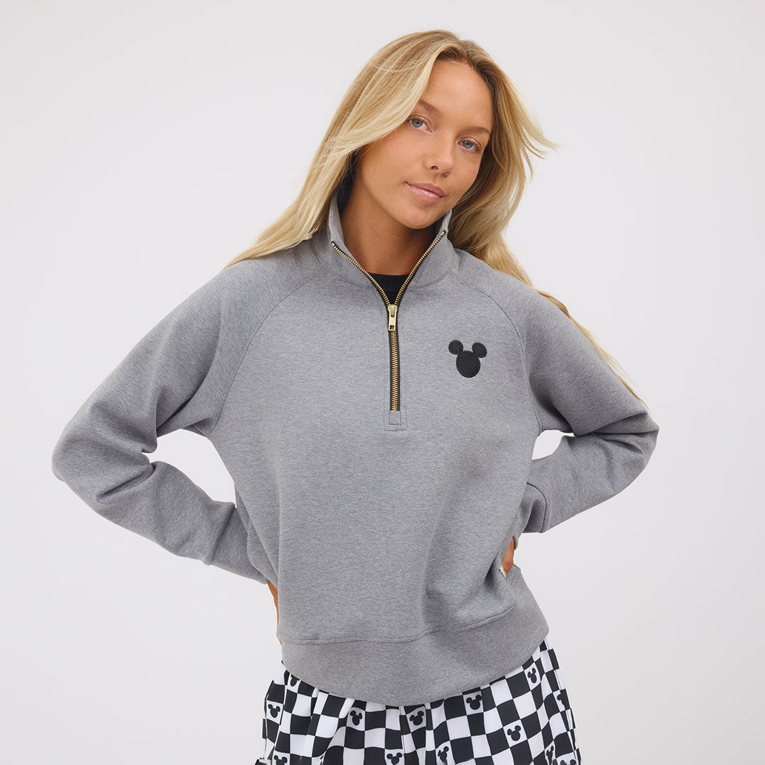 Disney Mickey Oxford Zip-Up, Heather Grey - Albion Fit