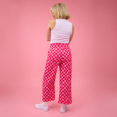 Disney Audrey Wide Leg Pants, Magenta Check