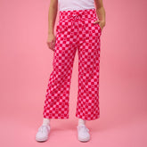 Disney Audrey Wide Leg Pants, Magenta Check