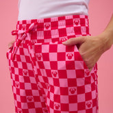 Disney Audrey Wide Leg Pants, Magenta Check