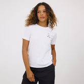 Boyfriend Tee, White Embroidered Hey Boo