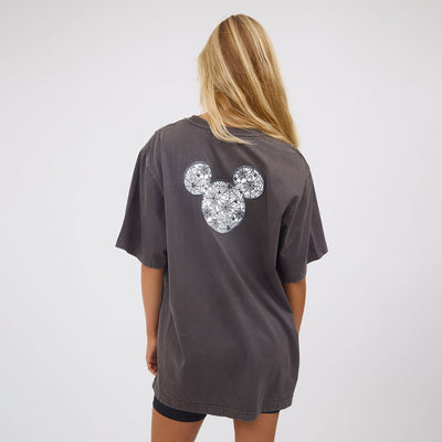 Disney Mickey Men's Web Classic Tee, Charcoal