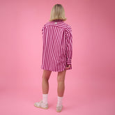 Kimber Button Down, Cranberry Stripe