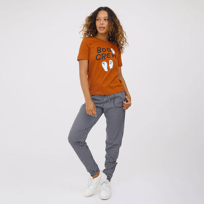 Boyfriend Tee, Burnt Orange Boo Crew