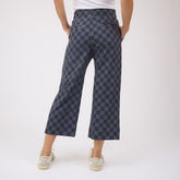 Audrey Wide Leg Pants, Slate Checkers