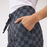 Audrey Wide Leg Pants, Slate Checkers