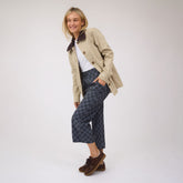 Audrey Wide Leg Pants, Slate Checkers