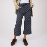 Audrey Wide Leg Pants, Slate Checkers