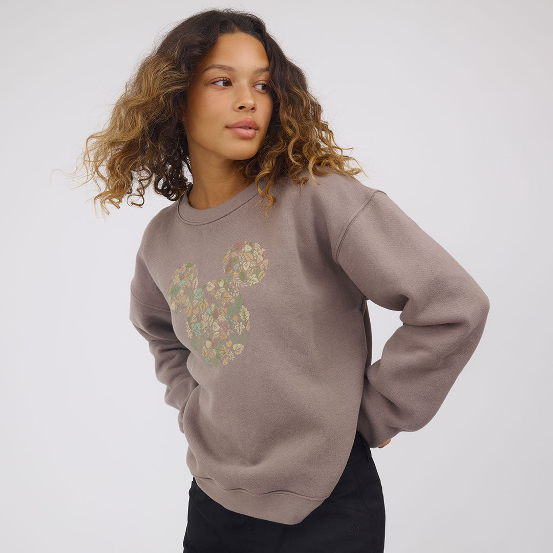 Disney Mickey Harvest Crew Sweatshirt, Brown - Albion Fit