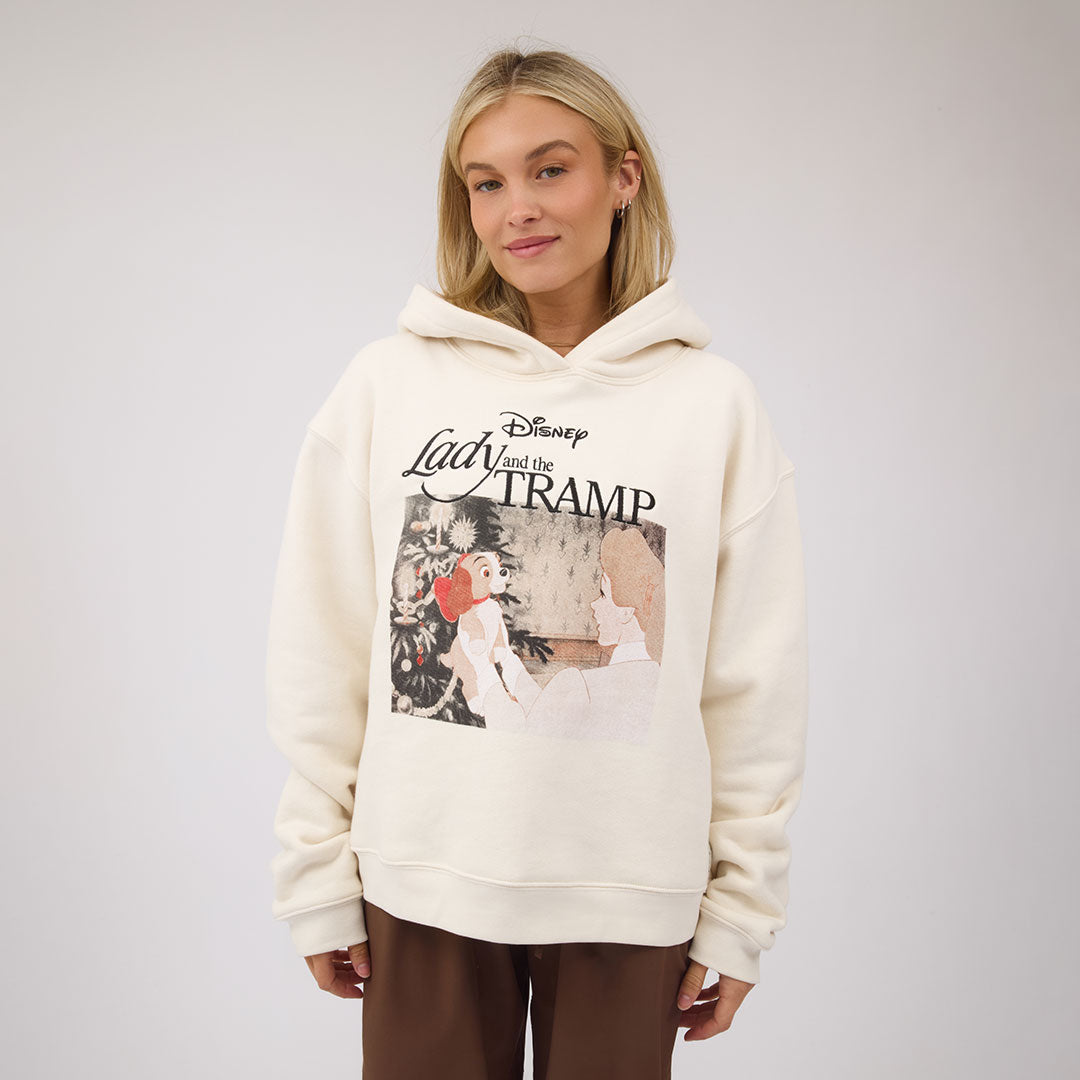 Disney Lady and the Tramp Boyfriend Hoodie, Oat - Albion Fit