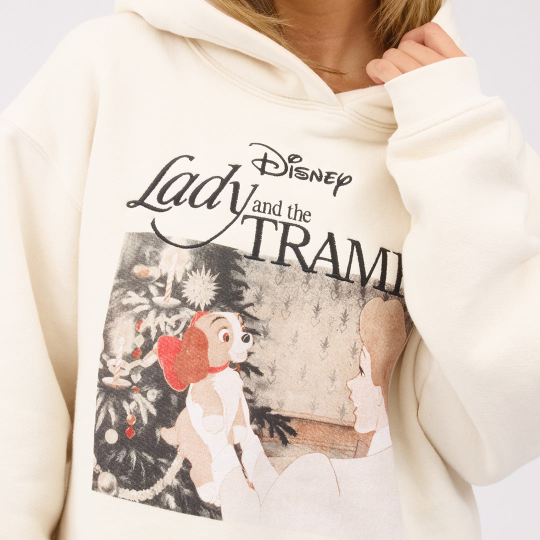 Disney Lady and the Tramp Boyfriend Hoodie, Oat - Albion Fit