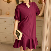 Clara Dress, Burgundy Gingham