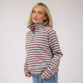 Oxford Fleece Zip-Up, Grey Stripe