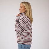 Oxford Fleece Zip-Up, Grey Stripe