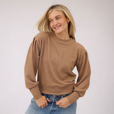 Serena Ribbed Top, Mocha