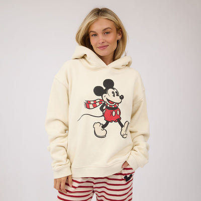 Disney Mickey Mouse Holiday Boyfriend Hoodie, Oat