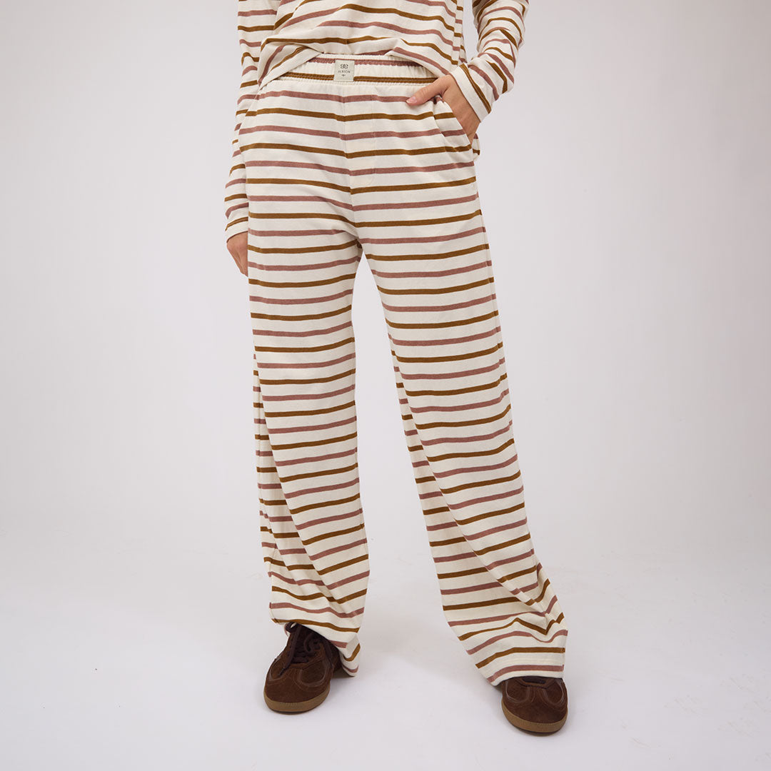 Pajama Pants, Mauve Stripe