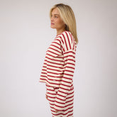 Crimson Striped Sweater