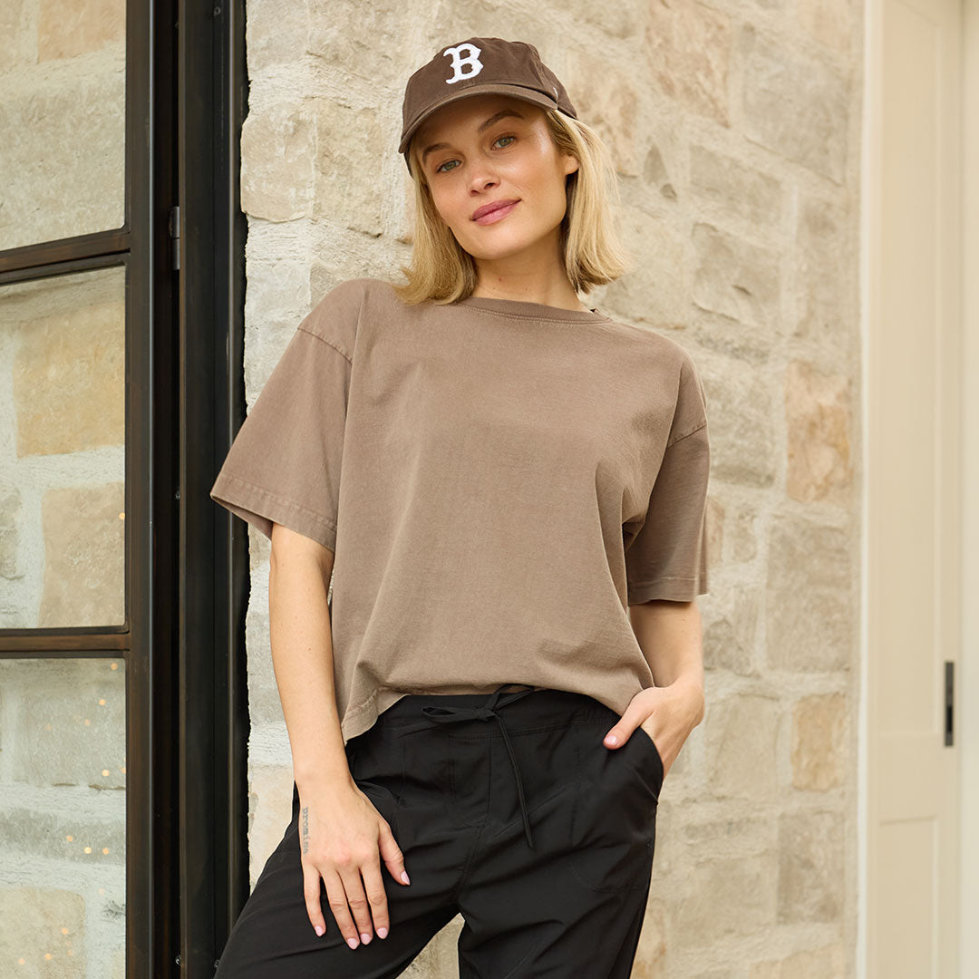 Perfect Oversized Cotton Tee, Brown