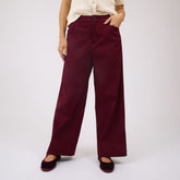 Button Trouser, Burgundy