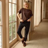 Boss Tee, Black/Brown Polka Dot