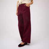 Button Trouser, Burgundy