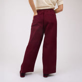 Button Trouser, Burgundy