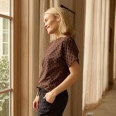 Boss Tee, Black/Brown Polka Dot