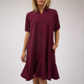 Clara Dress, Burgundy Gingham
