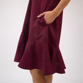 Clara Dress, Burgundy Gingham