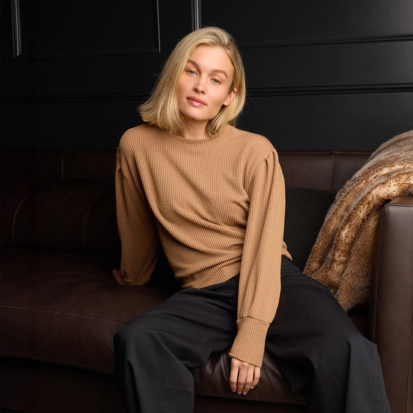 Serena Ribbed Top, Mocha - Albion Fit