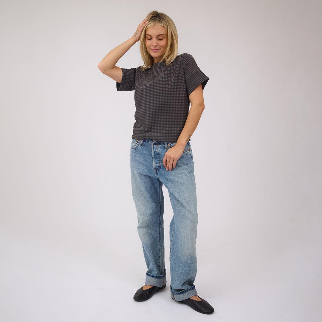 Boss Tee, Olive Gingham