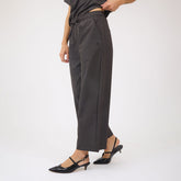 Audrey Mid Rise Wide Leg Pants, Olive Gingham
