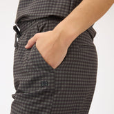 Audrey Mid Rise Wide Leg Pants, Olive Gingham