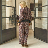 Audrey Mid Rise Wide Leg Pants, Walnut Micro Floral