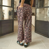 Audrey Mid Rise Wide Leg Pants, Walnut Micro Floral